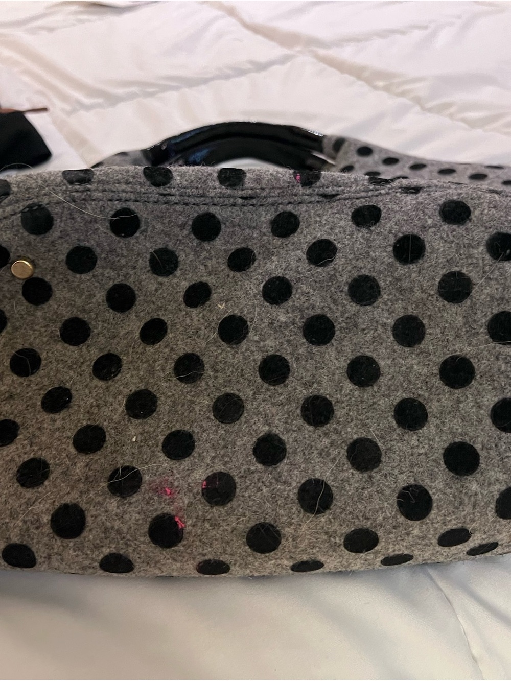 kate spade Gray and Black Polka Dot Bow Shoulder Bag - Picture 4 of 6